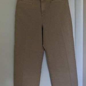 LOFT Welt Pocket High Waist Wide Leg Crop Jeans